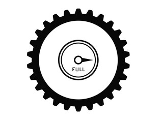 Gear icon. Vector illustration isolated on white background. Flat design.Full oil change icon isolated on white background.