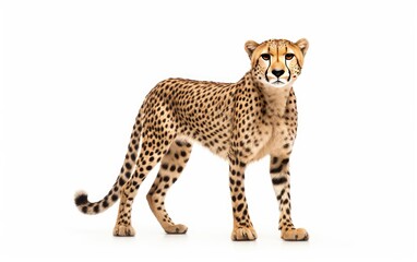Cheetah Animal On Transparent Background.