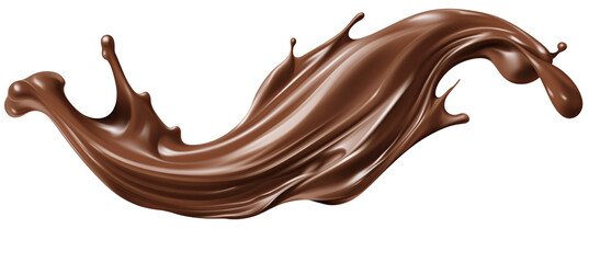 Melted chocolate dripping isolated on transparent background PNG