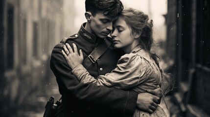 Whispers of Love: Victorian Street Photography Chronicles the Romance of a Youthful Couple in Monochrome