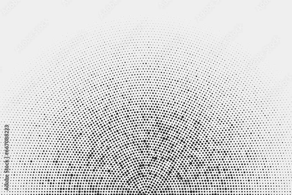 Poster abstract comic random pop art monochrome halftone concentric vector circle textures. geometric radia