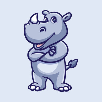 Cool Hippo Cartoon Illustration
