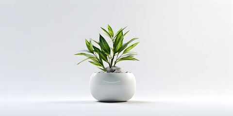 A potted plant on a pure white background with nothing but plants