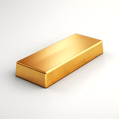 Gold bar with an outline on white background