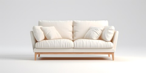Fototapeta na wymiar A sofa on a pure white background with nothing but the sofa