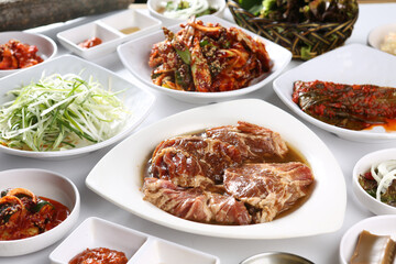 Grilled Marinated Pork Galbi, 돼지양념갈비, 돼지왕갈비