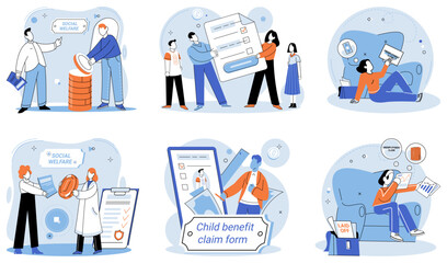 Care allowance. Vector illustration. Handicapped individuals require assistance and support to lead fulfilling lives Disabled individuals face unique challenges require financial support Incapacitated