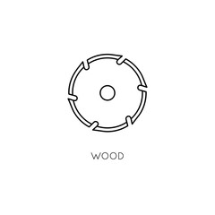 Diamond disc vector icon. Cutting disc for wood.