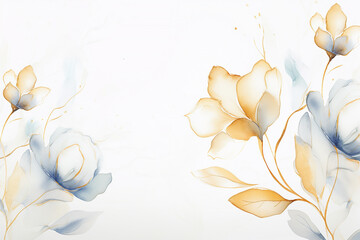 Watercolor illustration of flower blossom, flowers blooming in summer, Generative AI