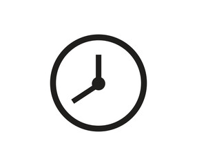 Clock icon in Basic straight flat style. Collection of vector symbol on white background. Vector illustration.