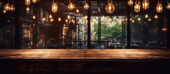 Restaurant lights as background
