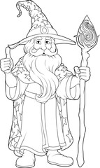 Wizard Merlin Cartoon Beard Magician Man Character