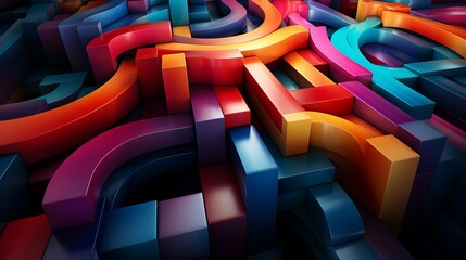 Vibrant lines and curves intertwine, creating a playground of color and art, linked together in a wild and fluid chain of creativity