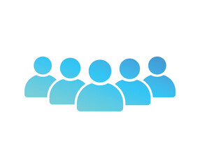 People icon in Basic straight flat style. Collection of vector symbol on Black background. Vector illustration.