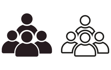 People icon in Basic straight flat style. Collection of vector symbol on white background. Vector illustration.