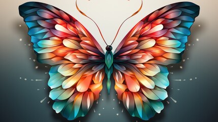 A vibrant butterfly, with its delicate wings, gracefully embodies the beauty of nature's art as a free-spirited invertebrate - obrazy, fototapety, plakaty
