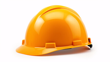 A professional construction helmet is isolated on a pristine white backdrop.