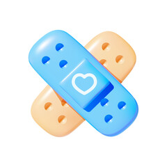 3D medical plaster vector icon.