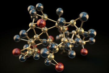 Rendered molecular structure. Generative AI