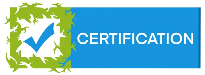 Certification Green Blue Abstract Frame Tick Mark Horizontal