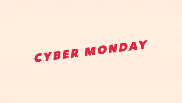 Modern Cyber Monday text on brown gradient, motion abstract holidays, minimalism and promo style background