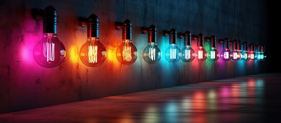 Abstract background with black and white blurred lamps on the wall