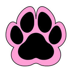 black border and pink paw logo on white background