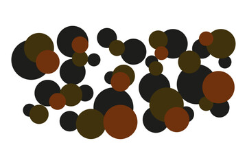 pattern of large dark colored polka dots on white background