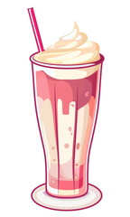 falooda drink vector illustration , falooda ice cream , strawberry falooda drink vector image
