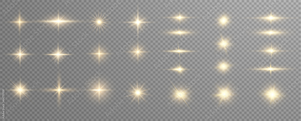 Poster glowing light explodes on a transparent background. with ray. transparent shining sun, bright flash.