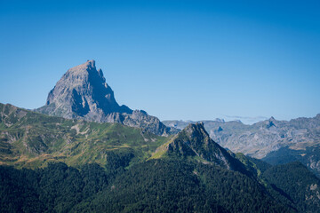 Panoramic view from the Col de la Sagette, French Pyrenees.