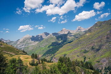 Fototapeta na wymiar Panoramic view of the Vallée du Soussouéou, French Pyrenees.