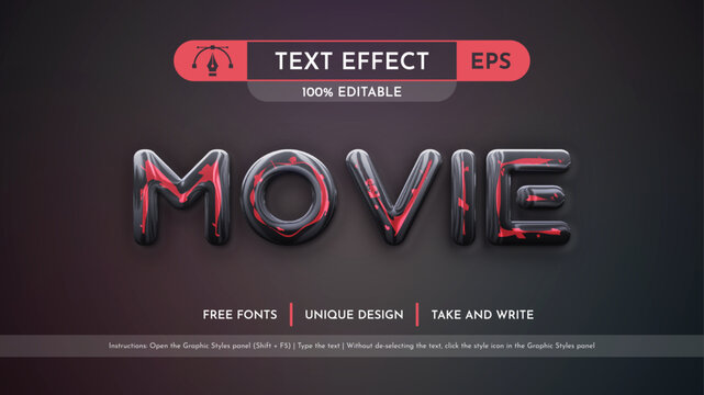 Glass Blood - Editable Text Effect, Font Style