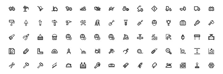 set of construction web icons set, building, construction and home repair tools