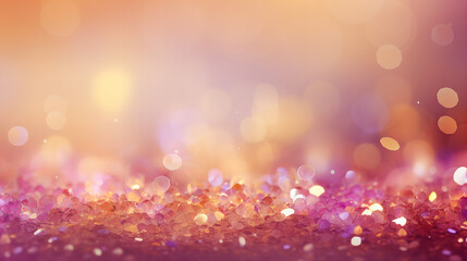 Fototapeta na wymiar A blurry purple beige gold glitter bukeh image background texture design for webdesign
