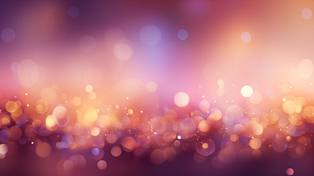 A blurry purple beige gold glitter bukeh image background texture design for webdesign