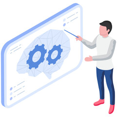 A flat design illustration of mind development 