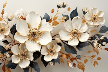 white flowers on a black