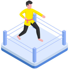 A premium design illustration of wrestling  