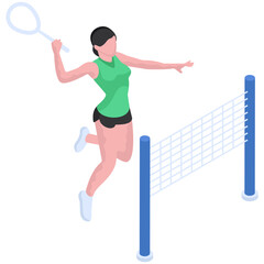 An illustration design of badminton player