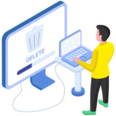 Creative design illustration of data delete
