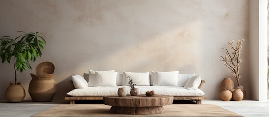 Minimal living room with organic cotton