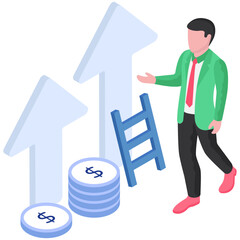 A flat design illustration of financial ladder © Vectorslab