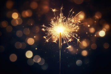 happy new year sparkler dark background - Powered by Adobe
