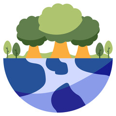 Unique design icon of global forestation 