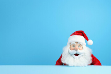 Funny santa claus christmas on color background. space for text