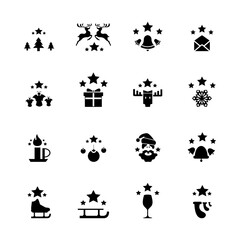 Vector Illustration of Christmas Icons for Design, Website, Background, and Banner Thin New year Element Template