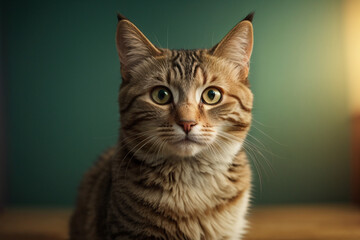 Fototapeta na wymiar Cute cat with beautiful background creative