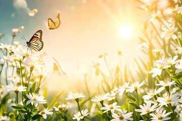 meadow with butterflies