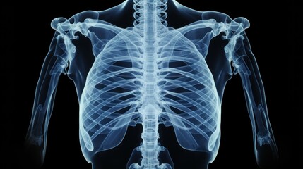 X - ray Imaging: A chest X - ray image indicating the location of a fractured rib.